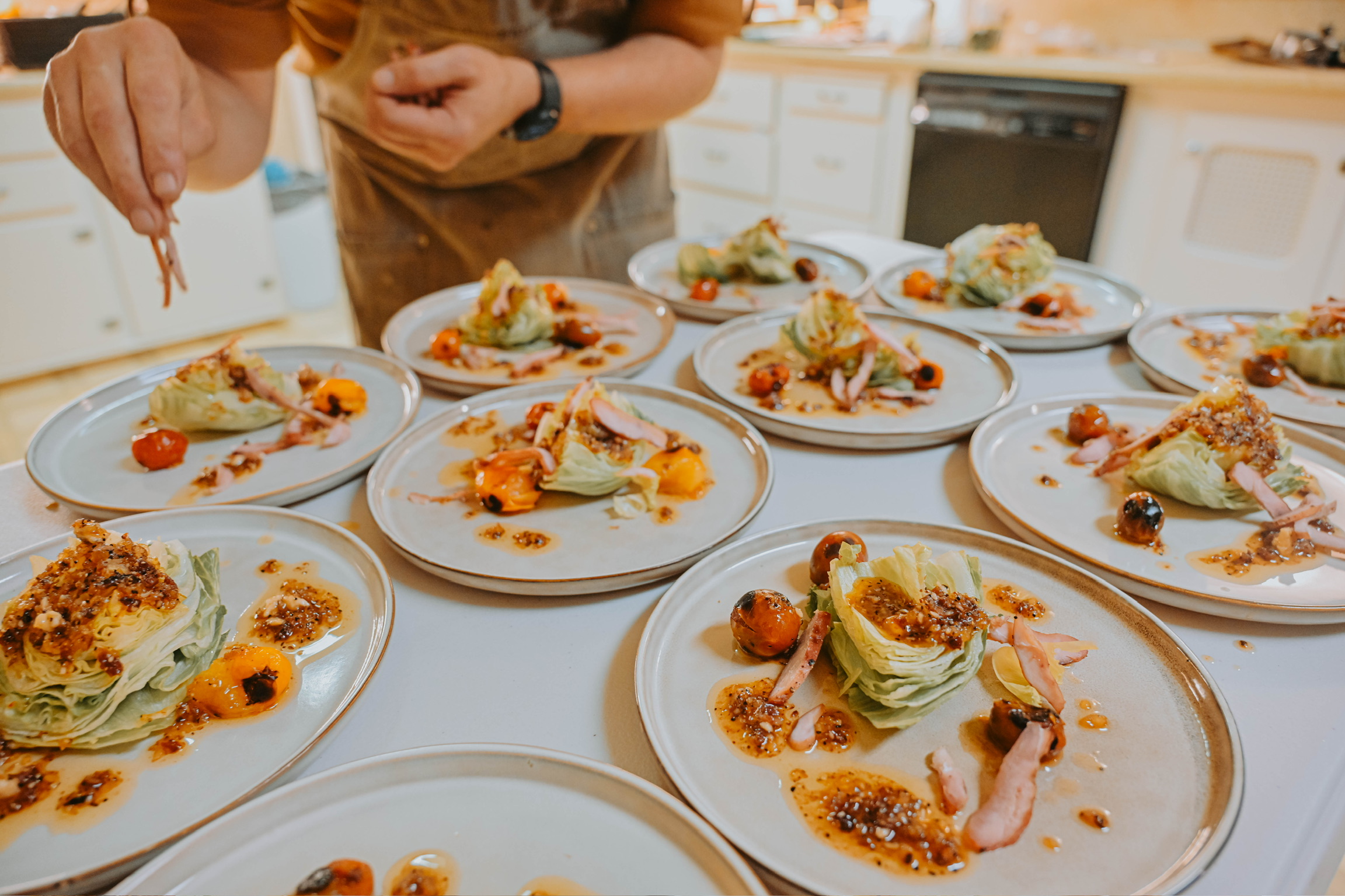 Chef-prepared meals at camp